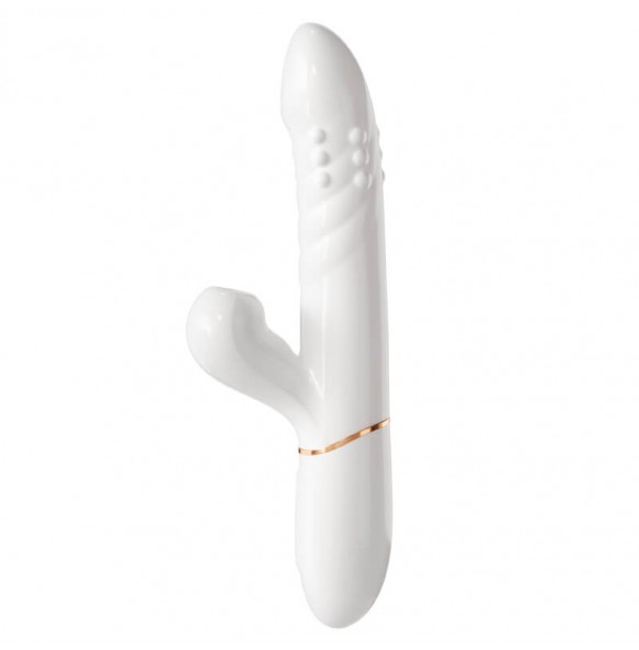 MizzZee - Pleasure Suction Retractable Rotate Beads Wand (Chargeable - White)
